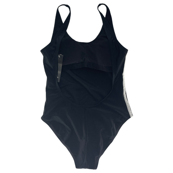 Adidas Black 3 Stripe One Piece Swimsuit - Picture 4 of 6